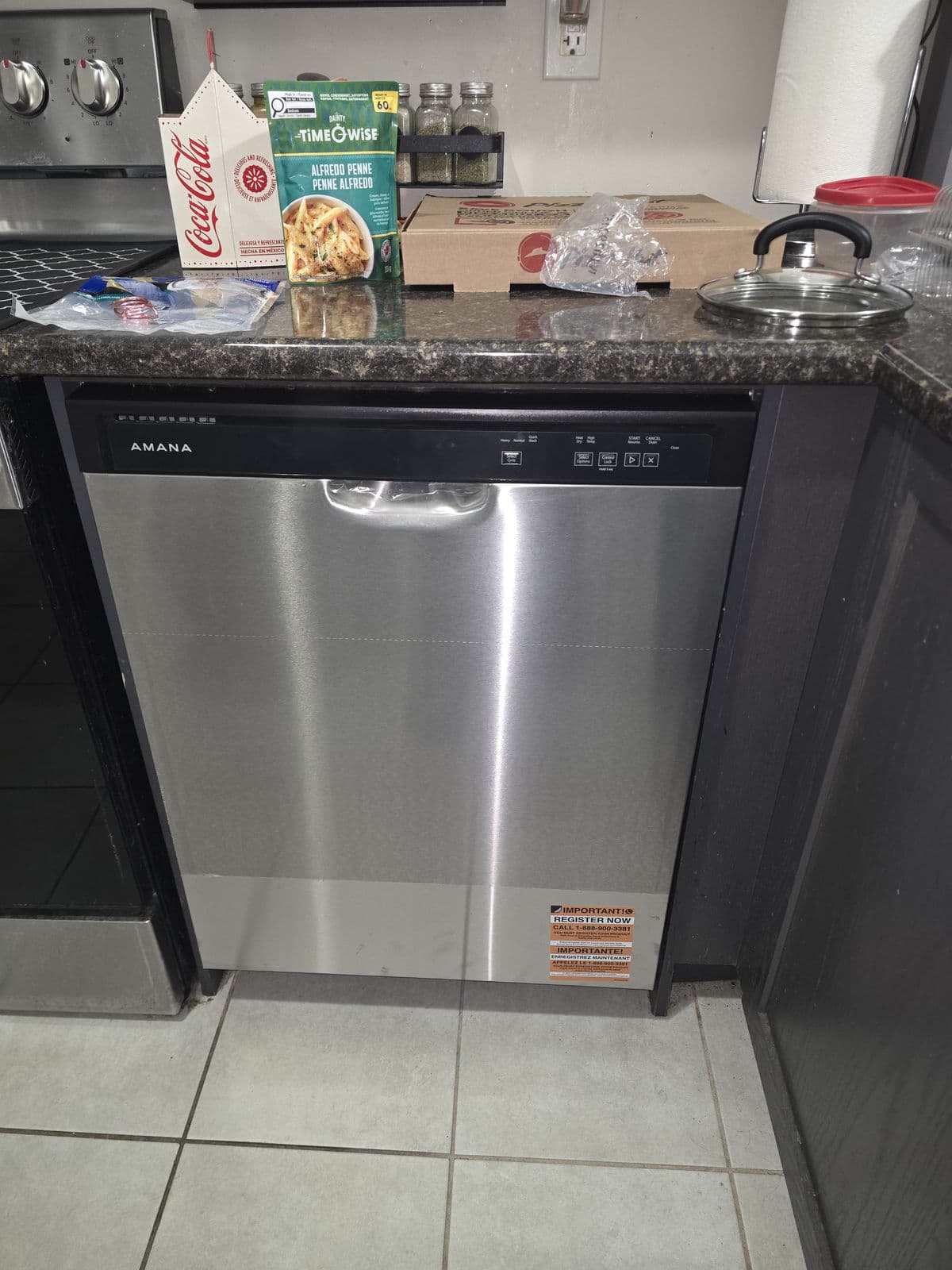 Dishwasher installation in a Newmarket kitchen